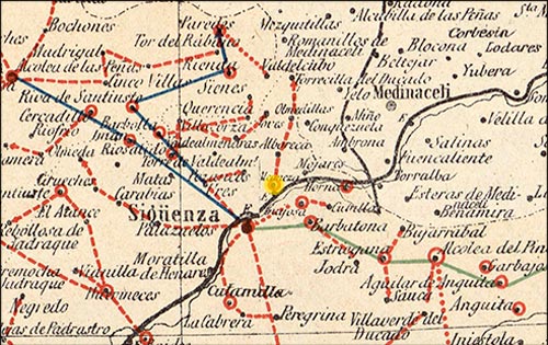Mapa postal de Alcuneza de 1921.