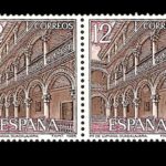 Imagen destacadade la emisión de 1986 dedicada al clustro renacentista del monasterio de San Bartolomé de Lupiana.