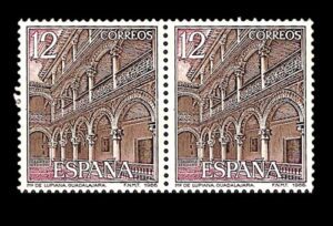Imagen destacadade la emisión de 1986 dedicada al clustro renacentista del monasterio de San Bartolomé de Lupiana.